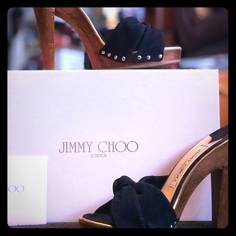 Jimmy Choo blue suede heels